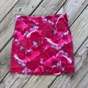 Free People Flamingo Flame Mini Denim Skirt Size 6